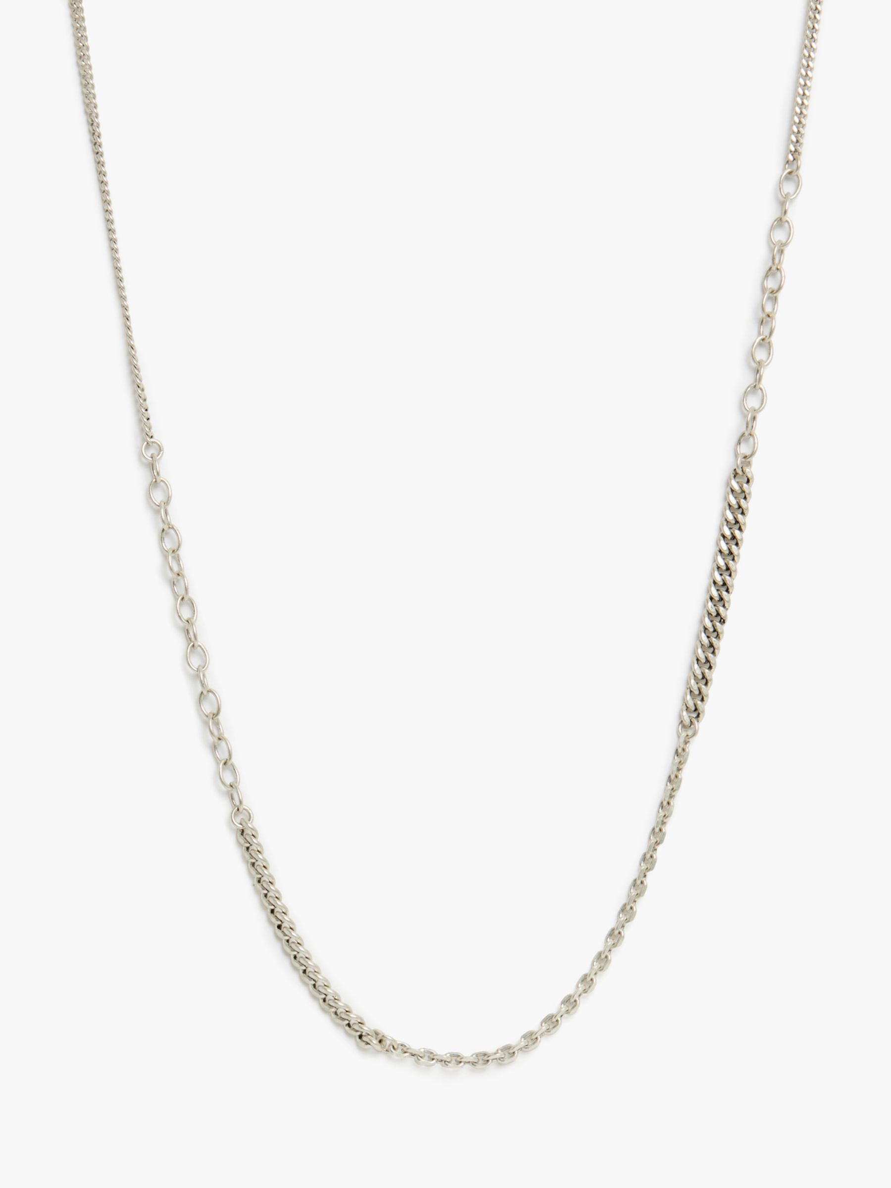 AllSaints Mixed Link Chain Necklace, Silver