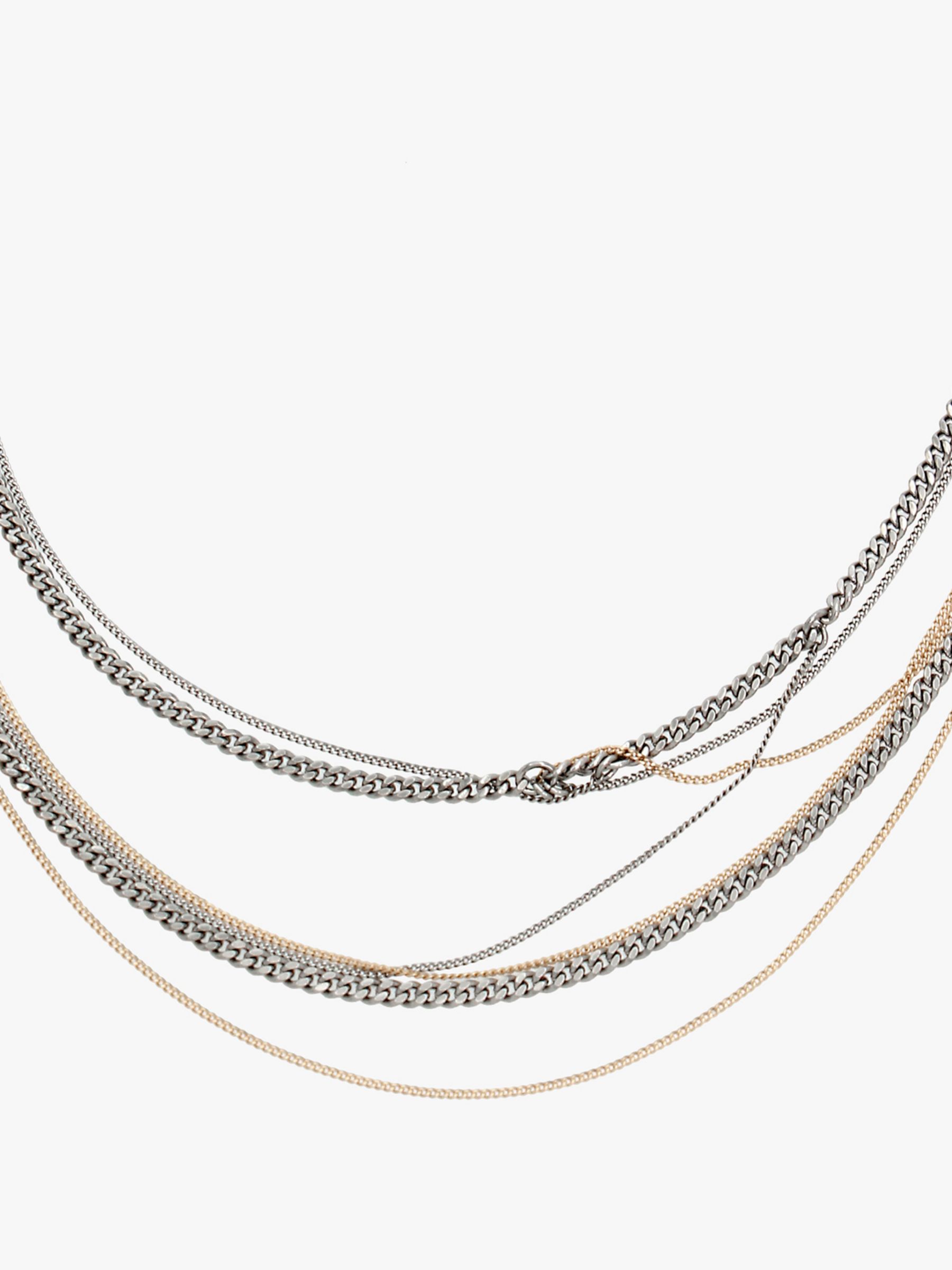 Buy AllSaints Layered Multi Chain Necklace, Gold/Multi Online at johnlewis.com