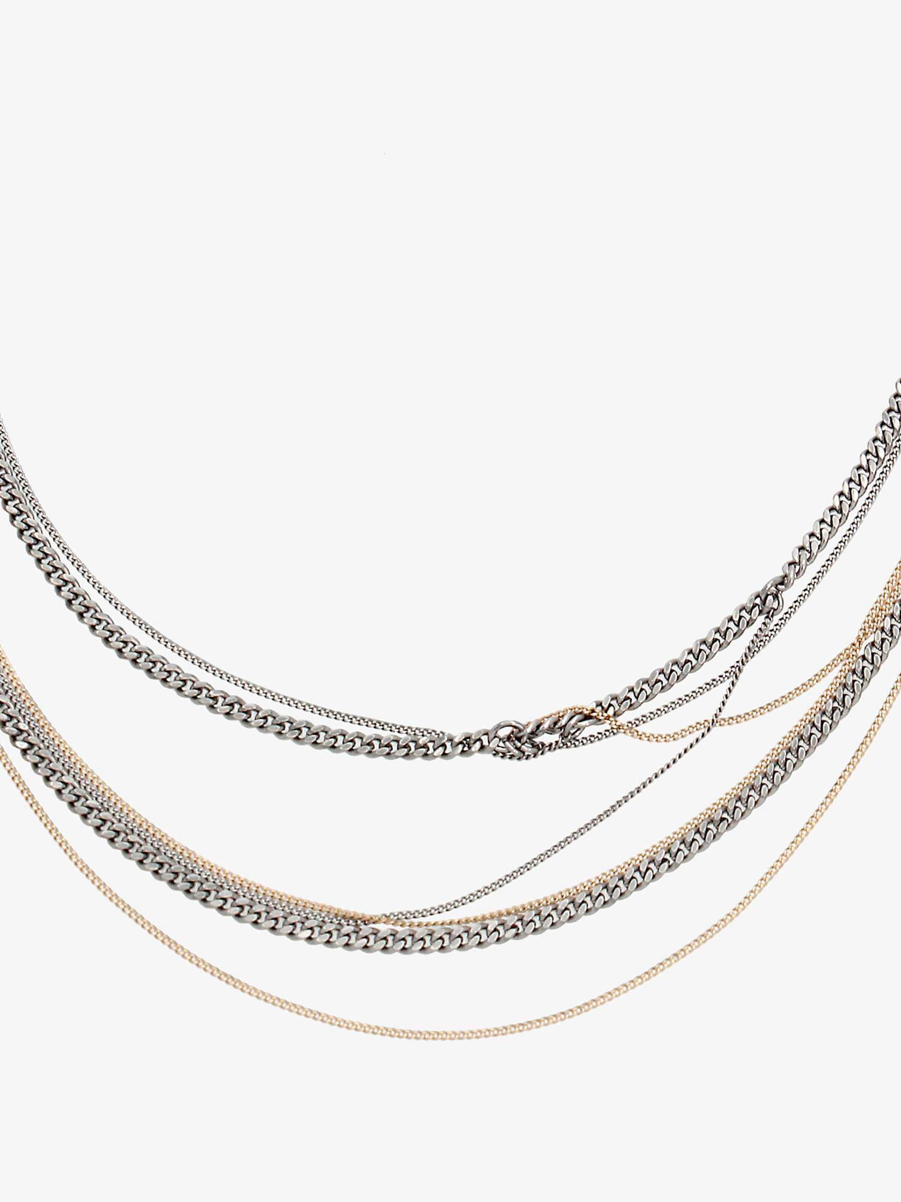 Buy AllSaints Layered Multi Chain Necklace, Gold/Multi Online at johnlewis.com