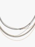 AllSaints Layered Multi Chain Necklace, Gold/Multi