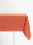 John Lewis Fringe Rectangular Cotton Linen Tablecloth, Auburn