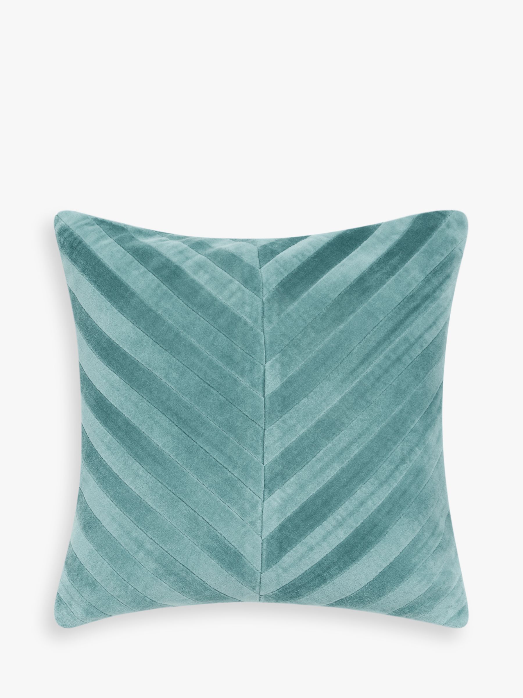 John Lewis Patchwork Chevron Cushion, Teal