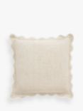 John Lewis Scalloped Linen Cushion, Marshmallow
