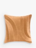 John Lewis Velvet Curve Cushion, Caramel