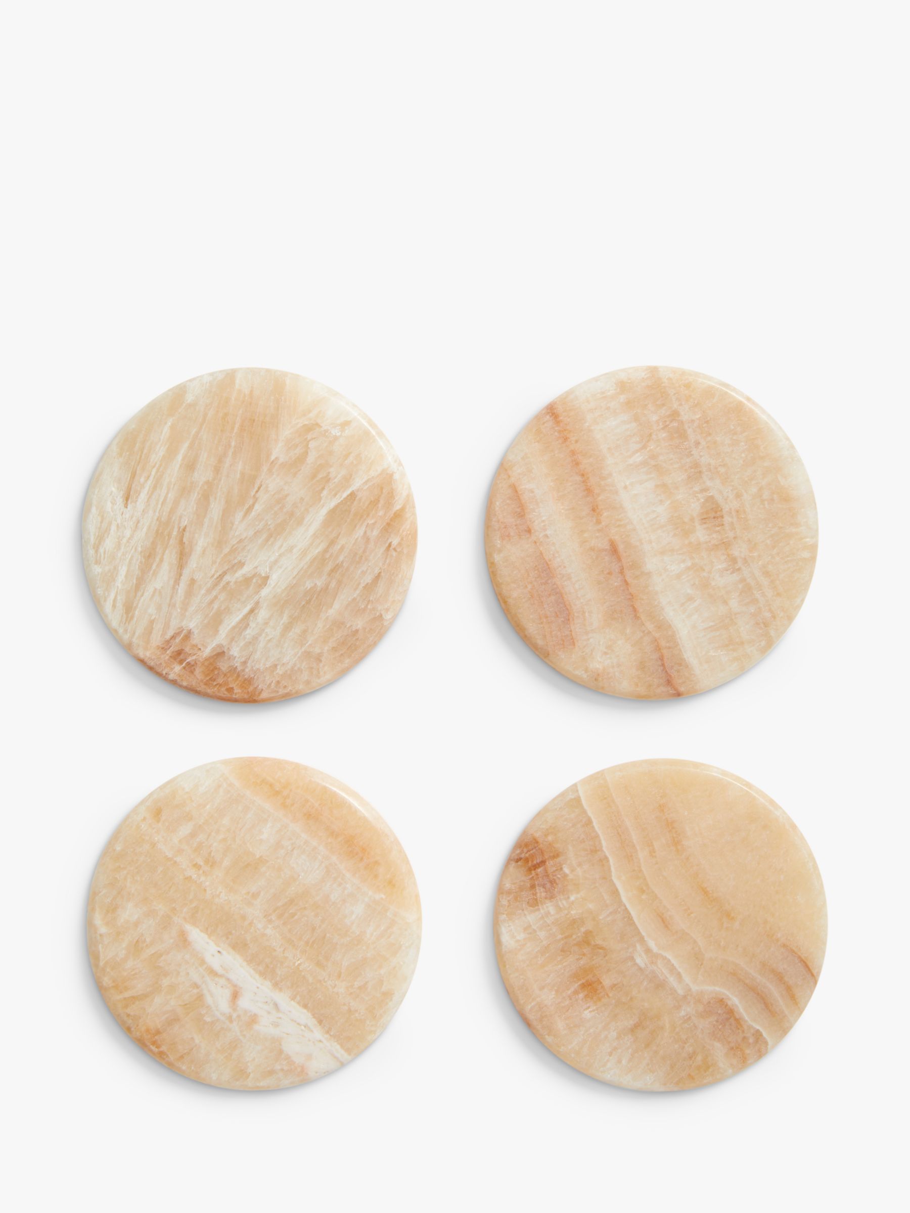 John Lewis Amber Onyx Marble Round Coasters Set of 4 Amber