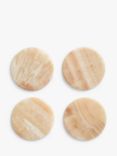 John Lewis Amber Onyx Marble Round Coasters, Set of 4, Amber