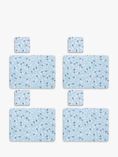 John Lewis ANYDAY Mila Placemat Coaster Set of 4 Blue