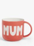 John Lewis 'Mum' Wax Resist Stoneware Mug, 300ml, Pink