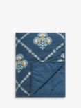 John Lewis Trellis Embroidery Quilted Bedspread, L220 x W220cm, Navy