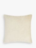 John Lewis Quilted Velvet Square Cushion, Natural