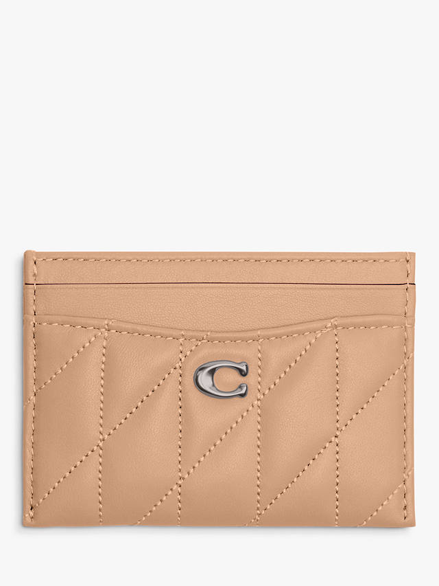 Coach Quilted Leather Card Holder, Buff