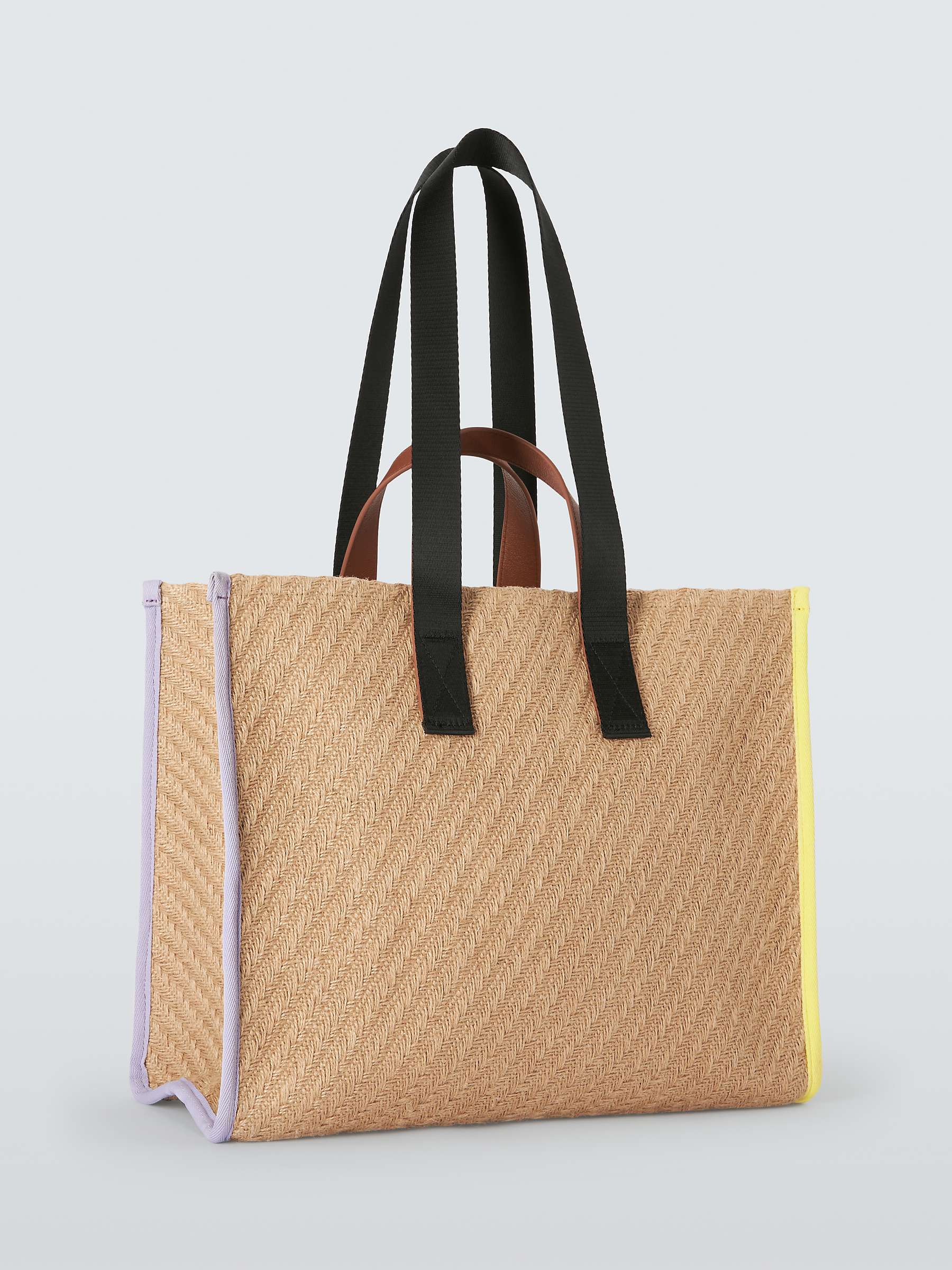 Buy See By Chloé Logo Straw Large Tote Bag, Beige Online at johnlewis.com