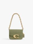 Coach Idol Leather Flapover Chain Strap Shoulder Bag, Moss