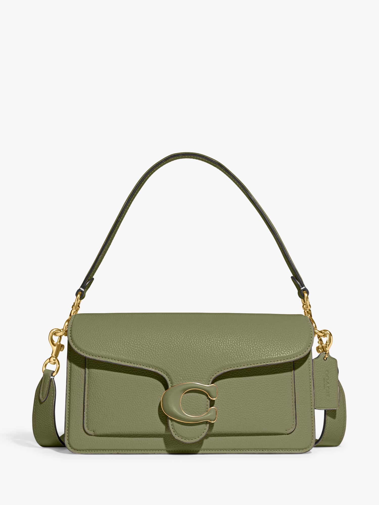 Coach Tabby 26 Leather Shoulder Bag, Moss at John Lewis & Partners