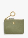 Coach Cross Grain Leather Mini ID Skinny Purse, Moss