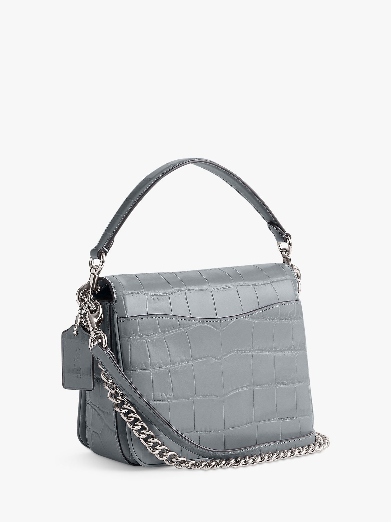Buy Coach Cassie 19 Crocodile Effect Leather Cross Body Bag, Grey Blue Online at johnlewis.com