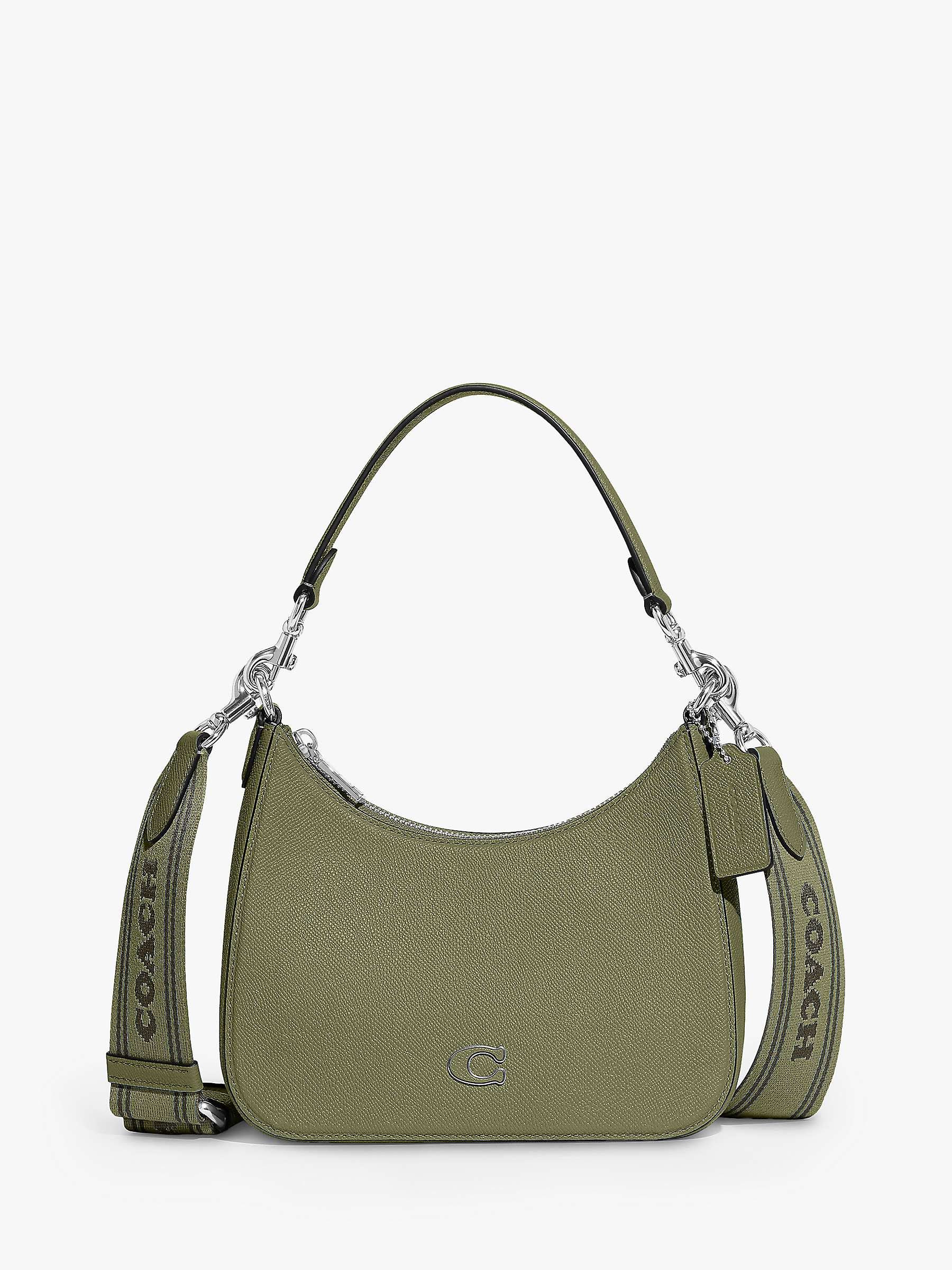 Buy Coach Leather Hobo Cross Body Bag, Moss Online at johnlewis.com