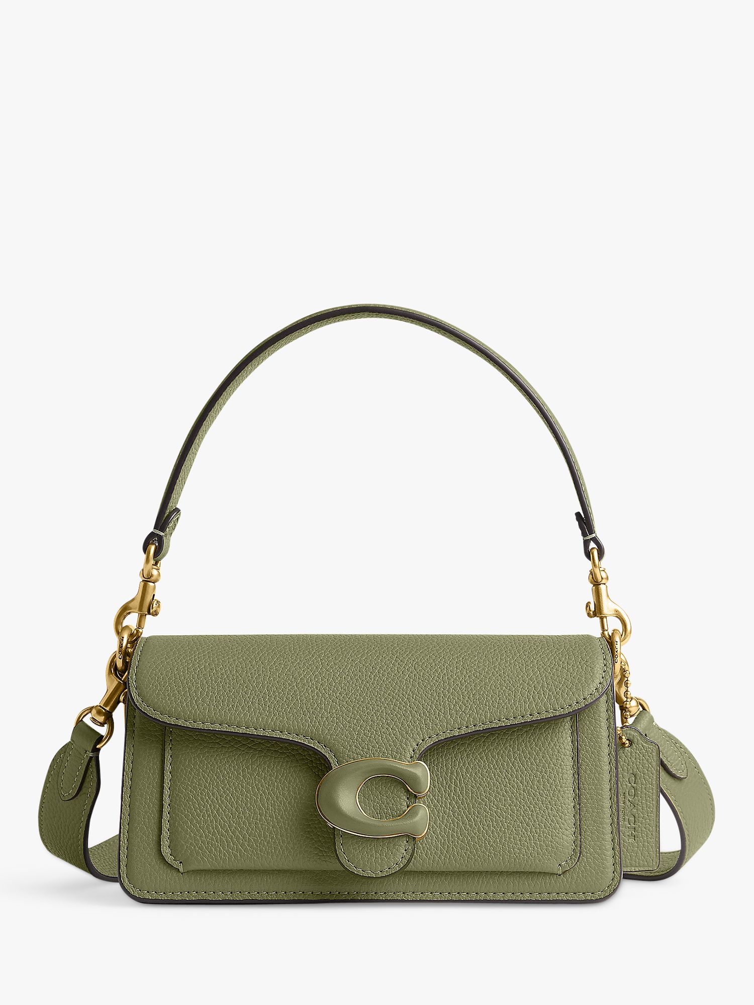 Coach Tabby 20 Leather Shoulder Bag, Moss at John Lewis & Partners