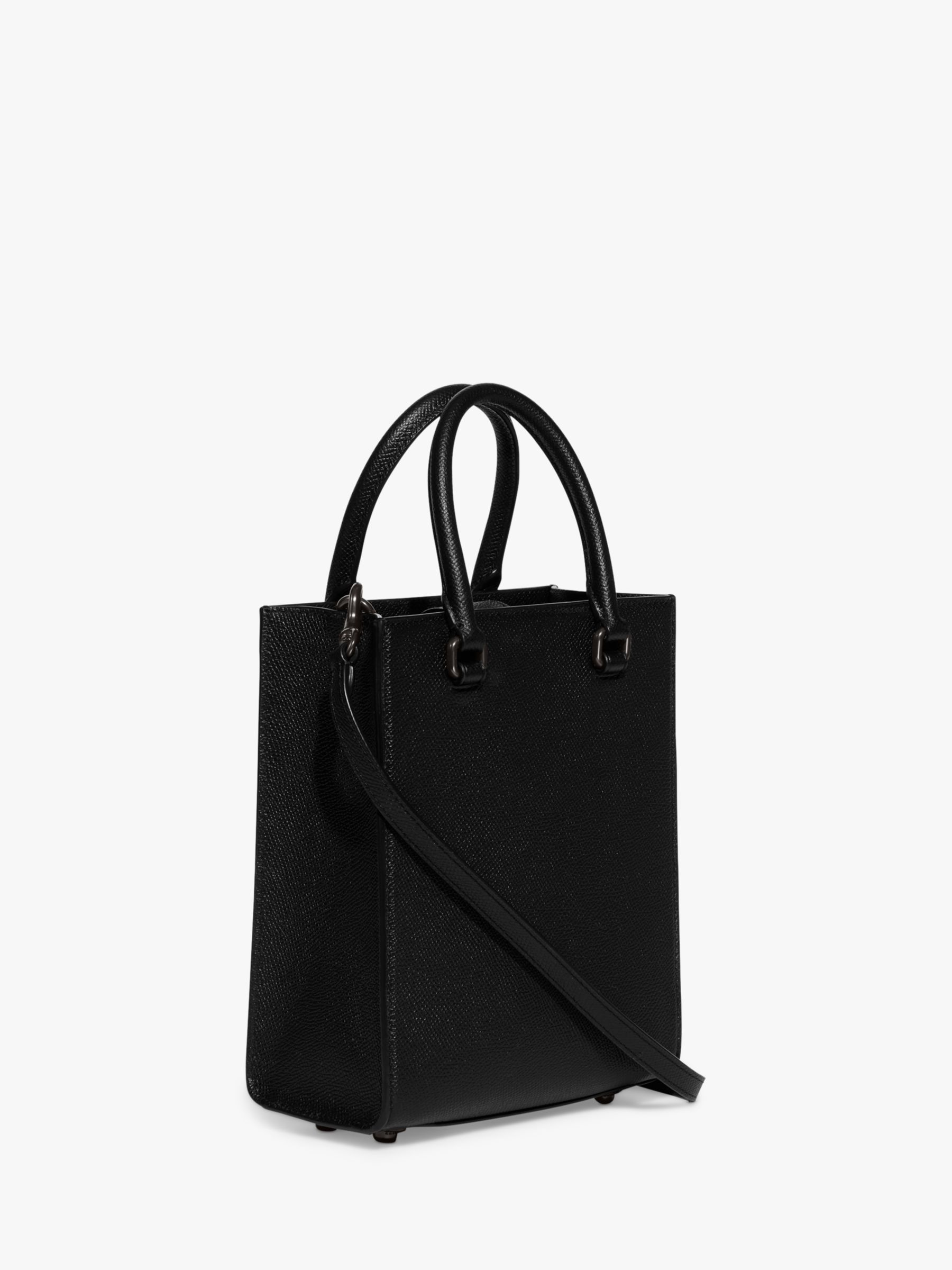 Buy Coach Tote 16 Leather Grab Bag, Black Online at johnlewis.com