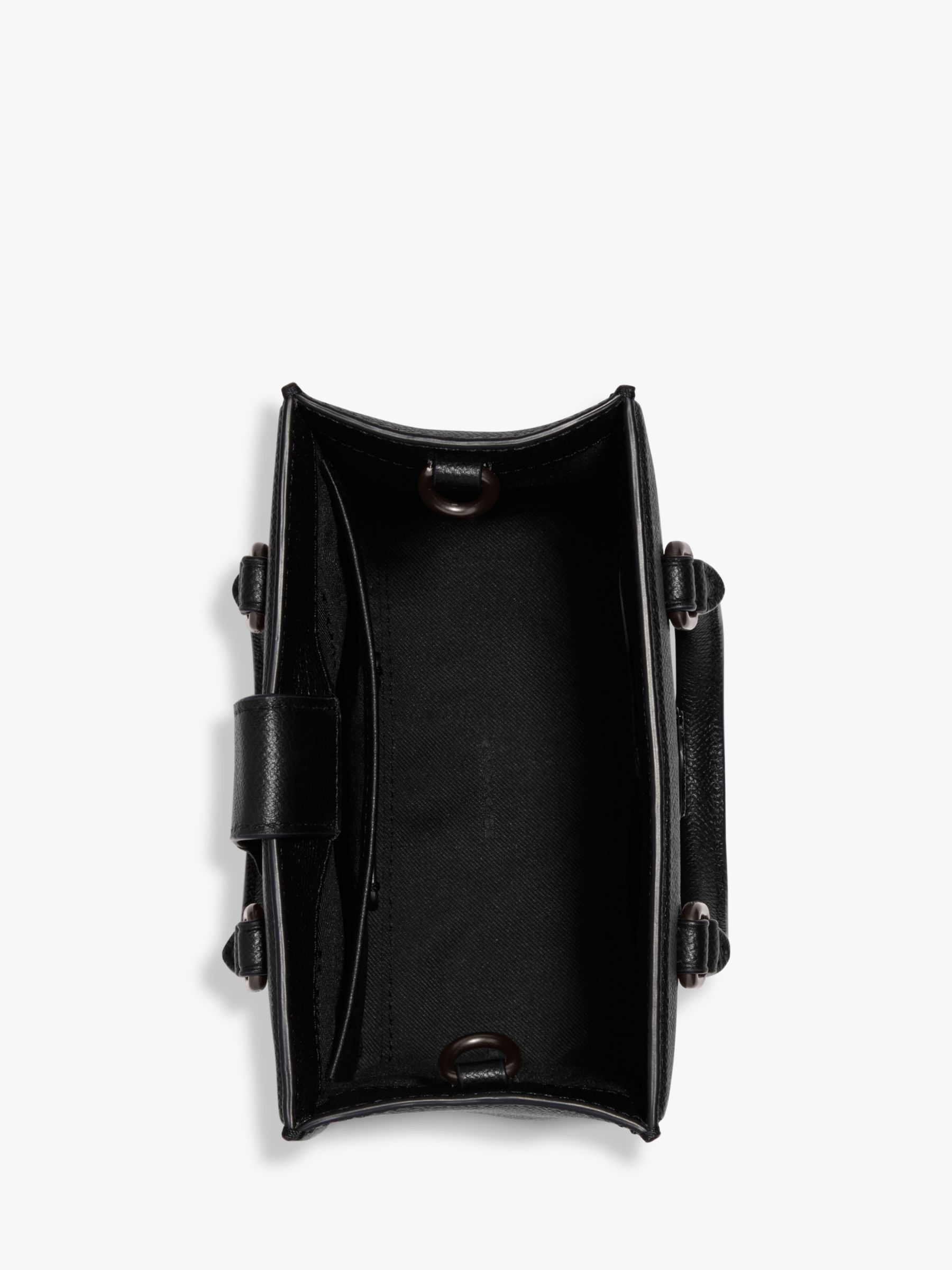 Coach Tote 16 Leather Grab Bag, Black at John Lewis & Partners