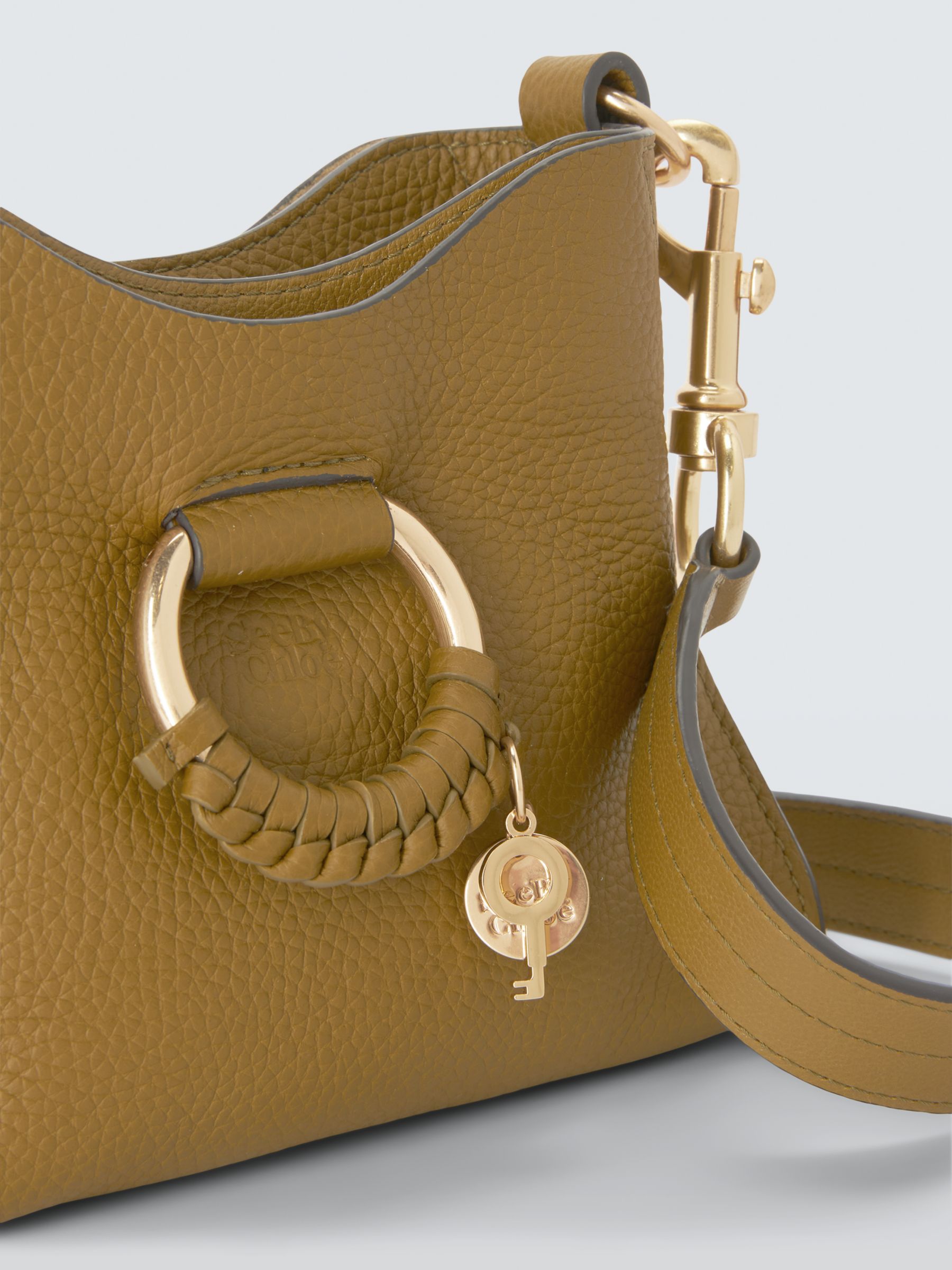See by Chloé Joan Small Leather Crossbody Bag, Olive at John Lewis ...