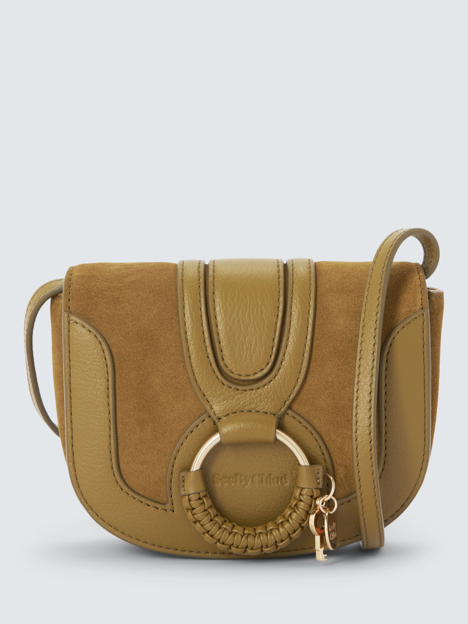 See By Chloé Mini Hana Suede Leather Satchel Bag, Olive at John Lewis ...