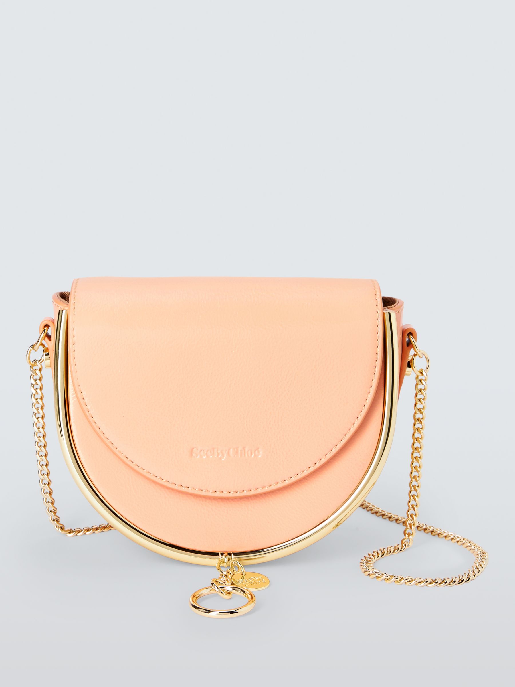 See By Chloé Mara Leather Chain Strap Cross Body Bag, Ultimate Nude at ...