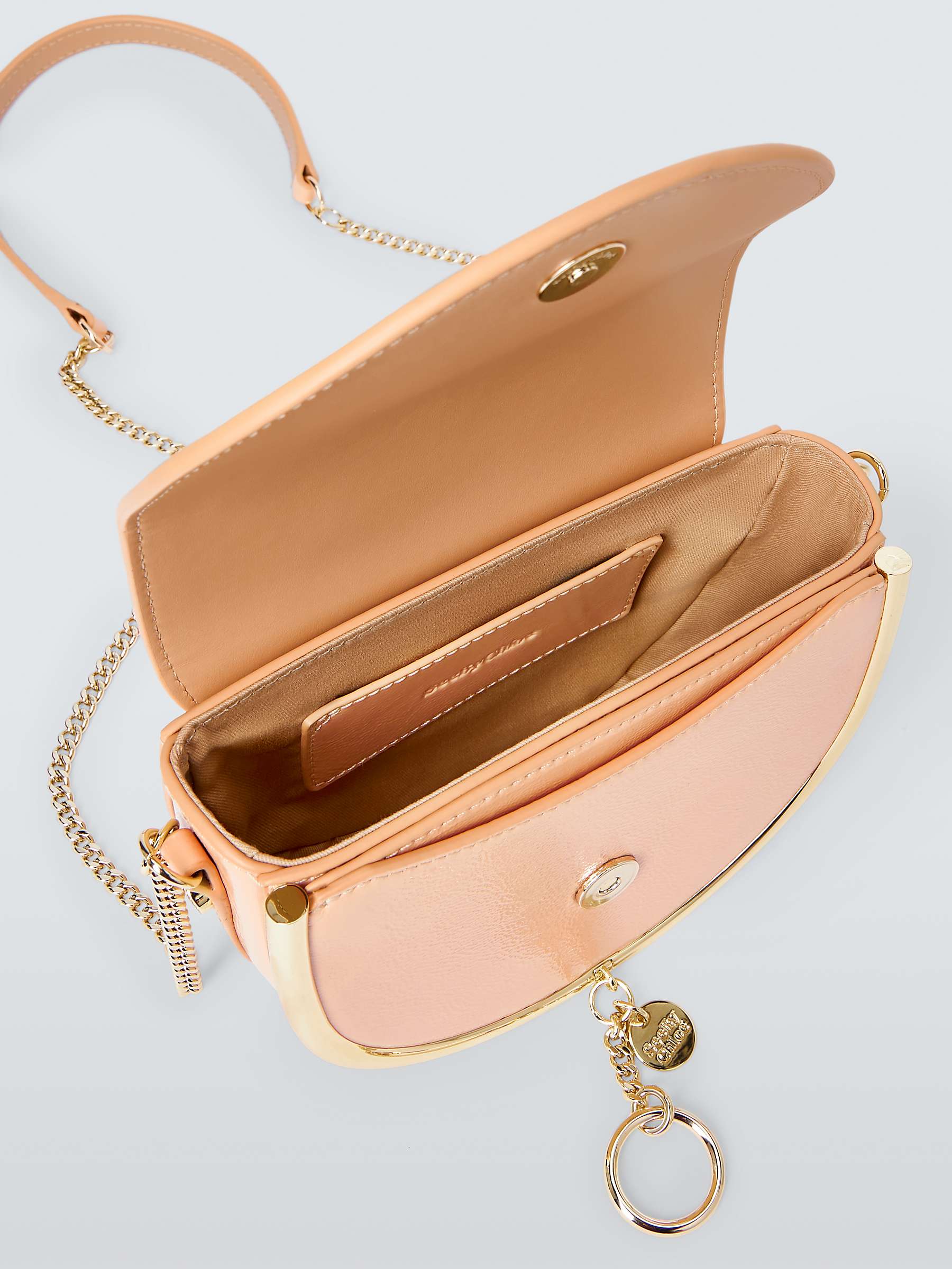 Buy See By Chloé Mara Leather Chain Strap Cross Body Bag, Ultimate Nude Online at johnlewis.com