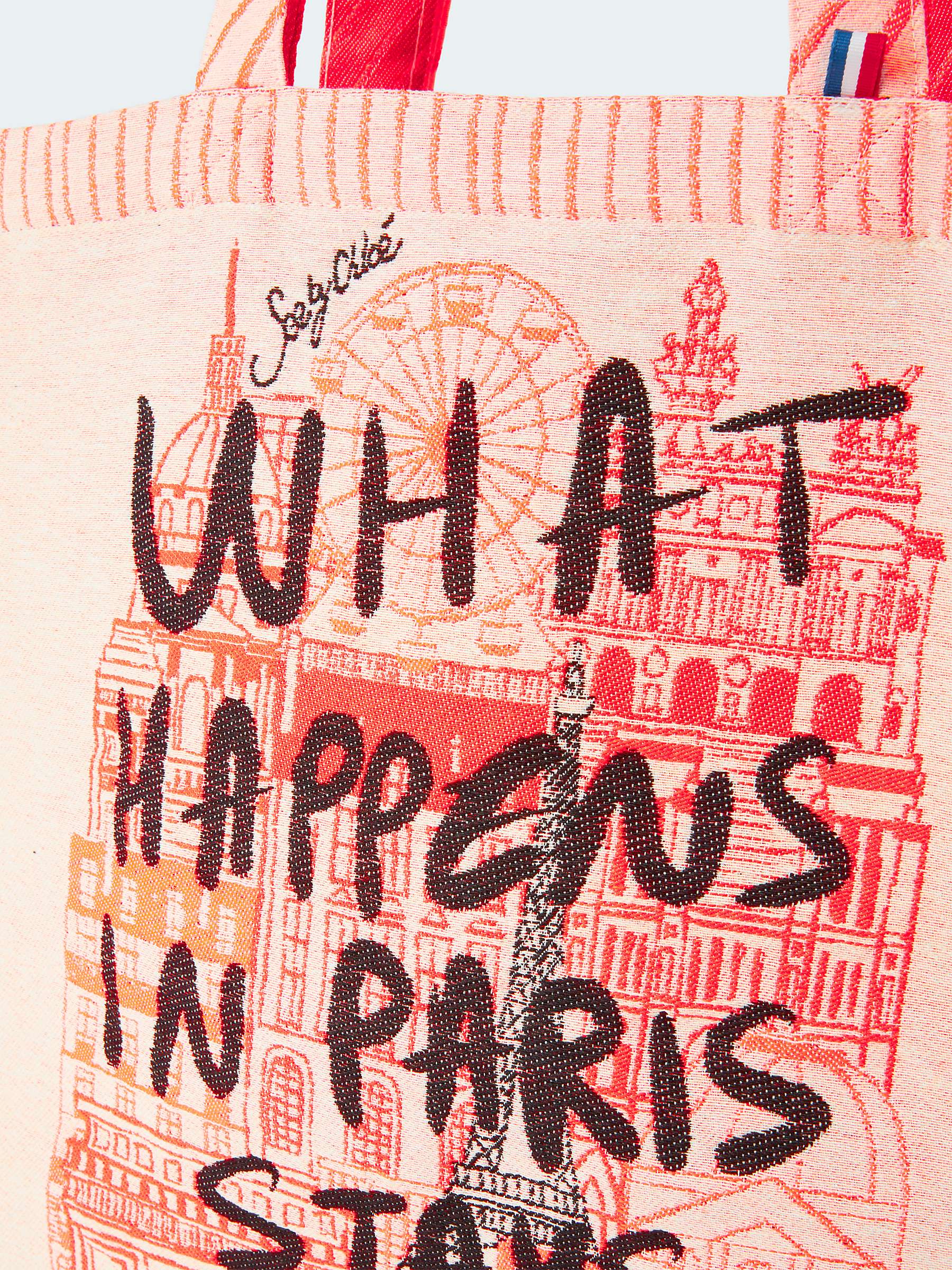 Buy See By Chloé What Happens in Paris Stays in Paris Tote Bag, Cement Beige Online at johnlewis.com