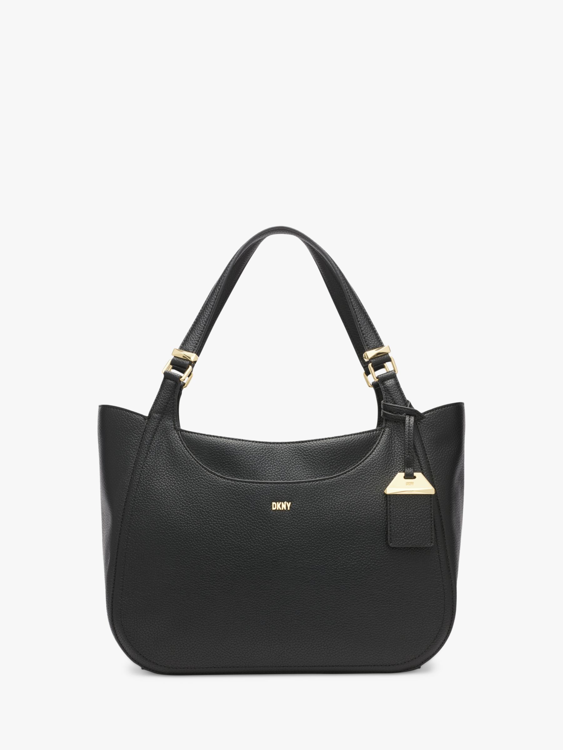 DKNY Barbara Shopper Bag, Black/Gold at John Lewis & Partners