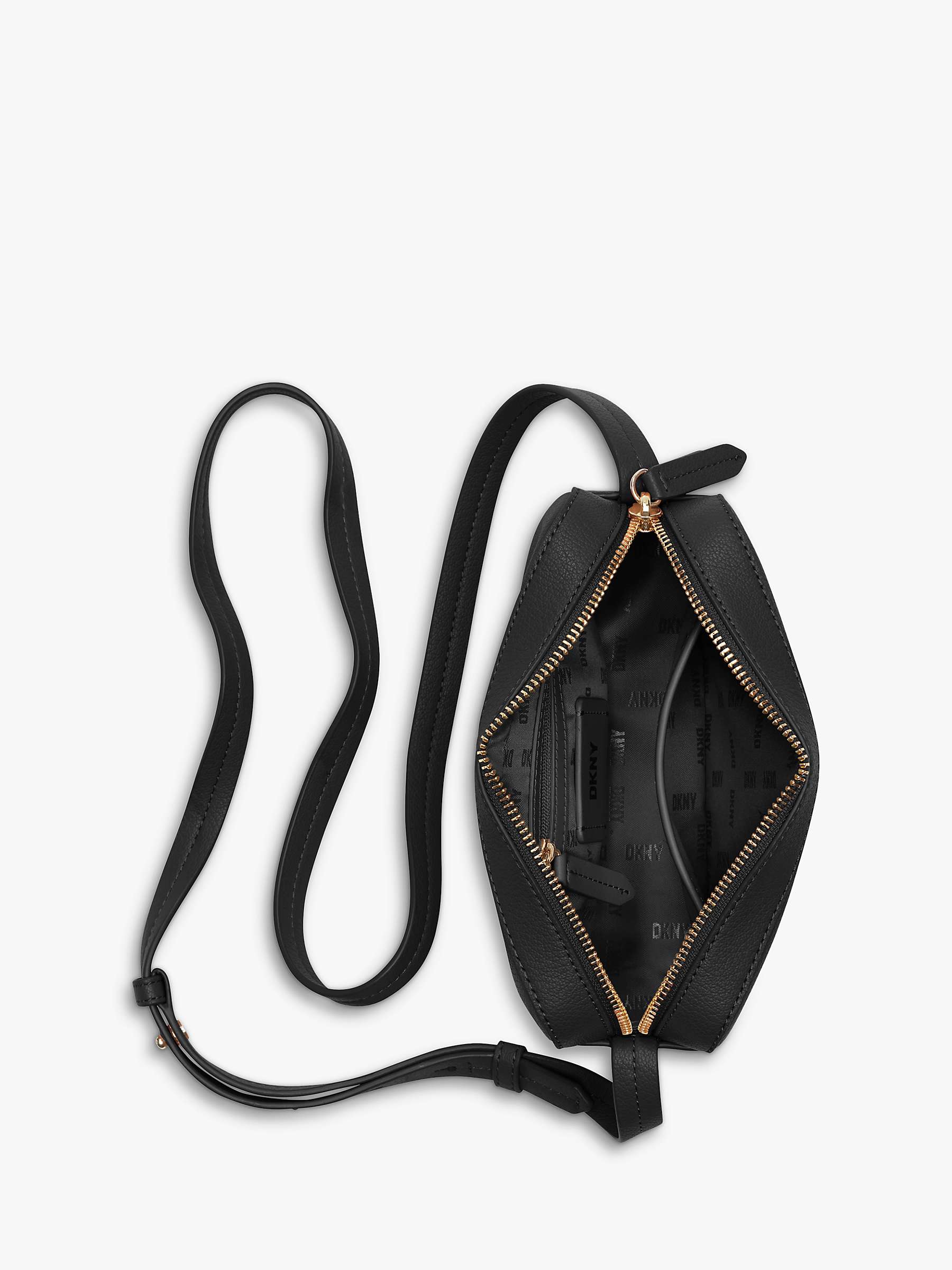 Buy DKNY Seventh Avenue Leather Camera Cross Body Bag, Black Online at johnlewis.com