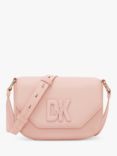 DKNY Seventh Avenue Leather Small Flap Over Cross Body Bag, Nude