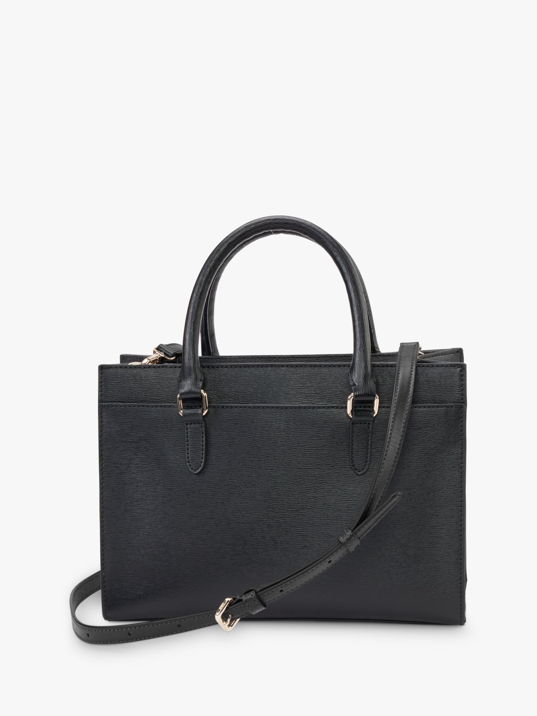 DKNY Perri Box Satchel, Black/Gold