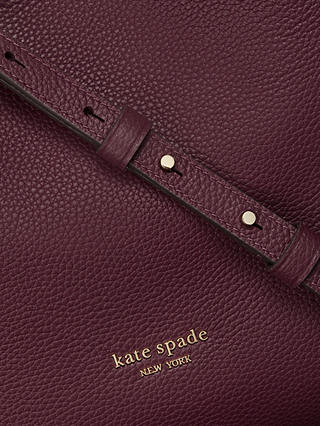 kate spade new york Knott Medium Leather Shoulder Bag, Deep Cherry