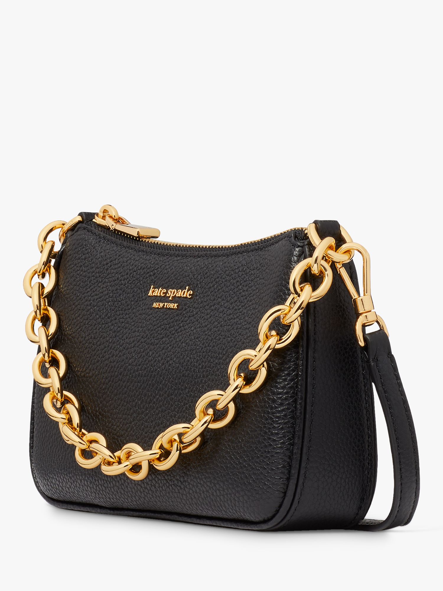 kate spade new york Jolie Pebbled Leather Cross Body Bag, Black at John ...