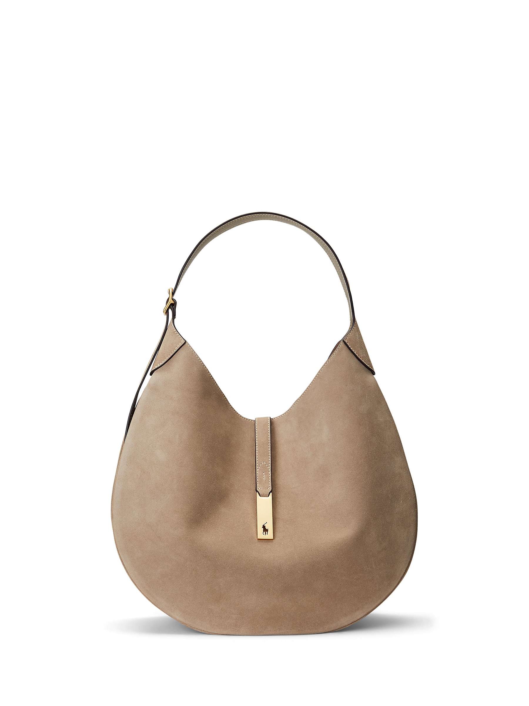 Buy Polo Ralph Lauren ID Suede Shoulder Bag, Clay Online at johnlewis.com