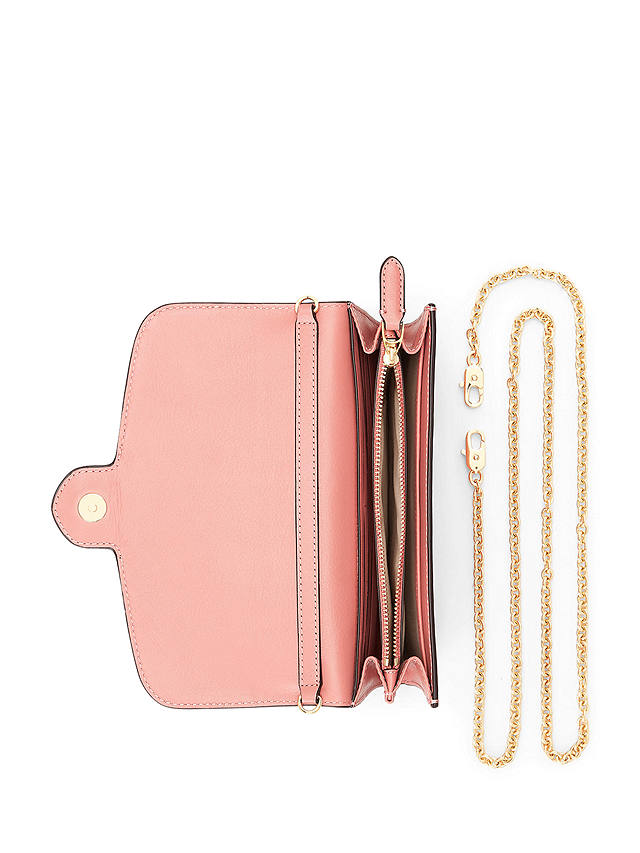Lauren Ralph Lauren Adair Leather Cross Body Bag, Pink Mahogany