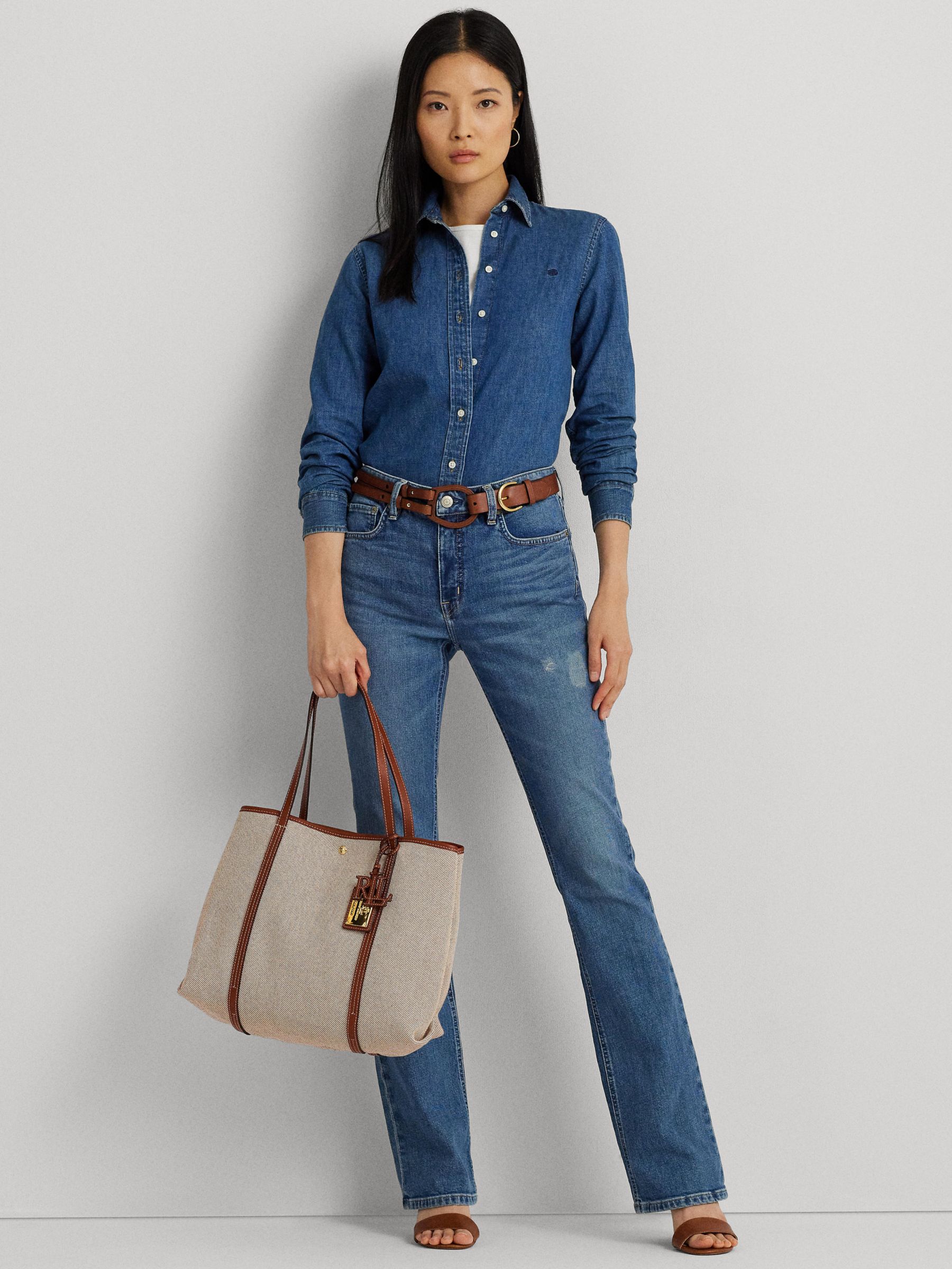 Lauren Ralph Lauren Emerie Tote Bag, Birch Tan at John Lewis & Partners