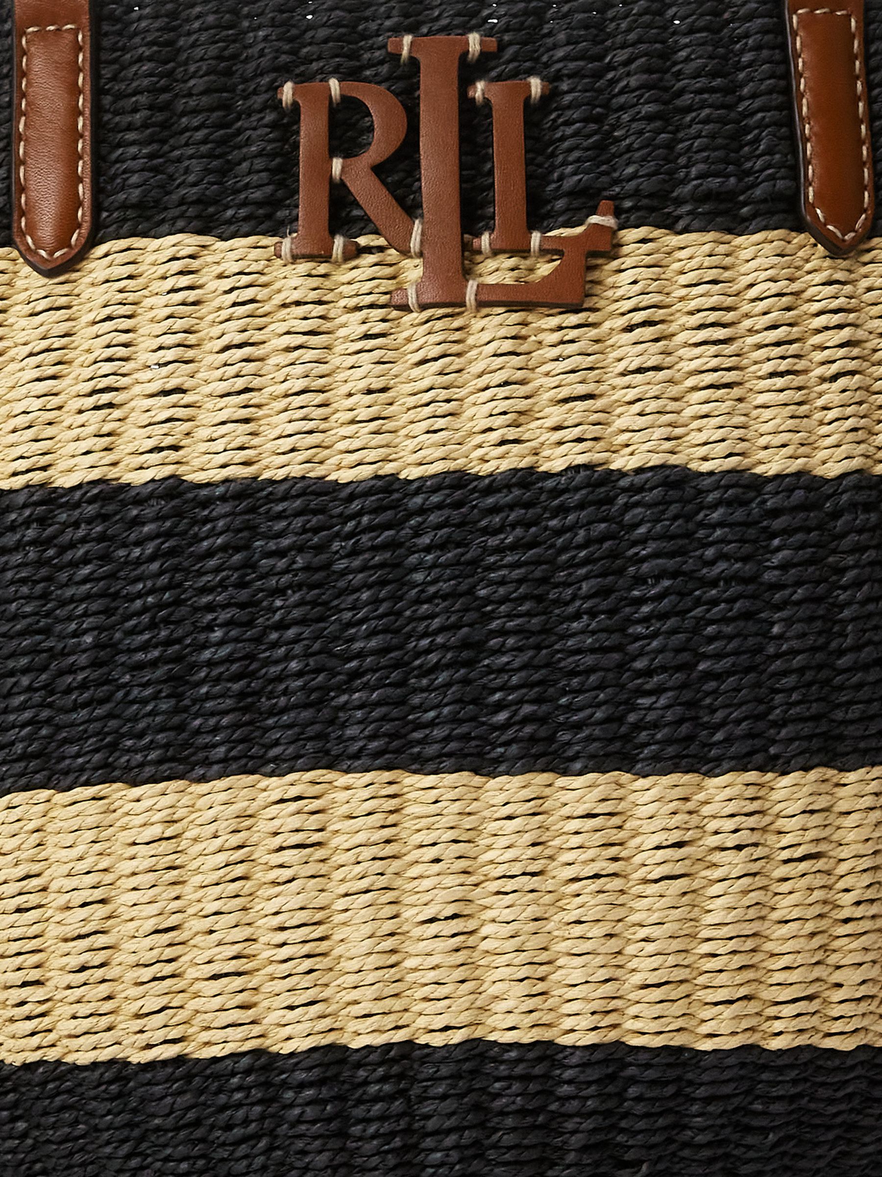 Buy Lauren Ralph Lauren Hartley Straw Bucket Bag, Natural/Black Online at johnlewis.com