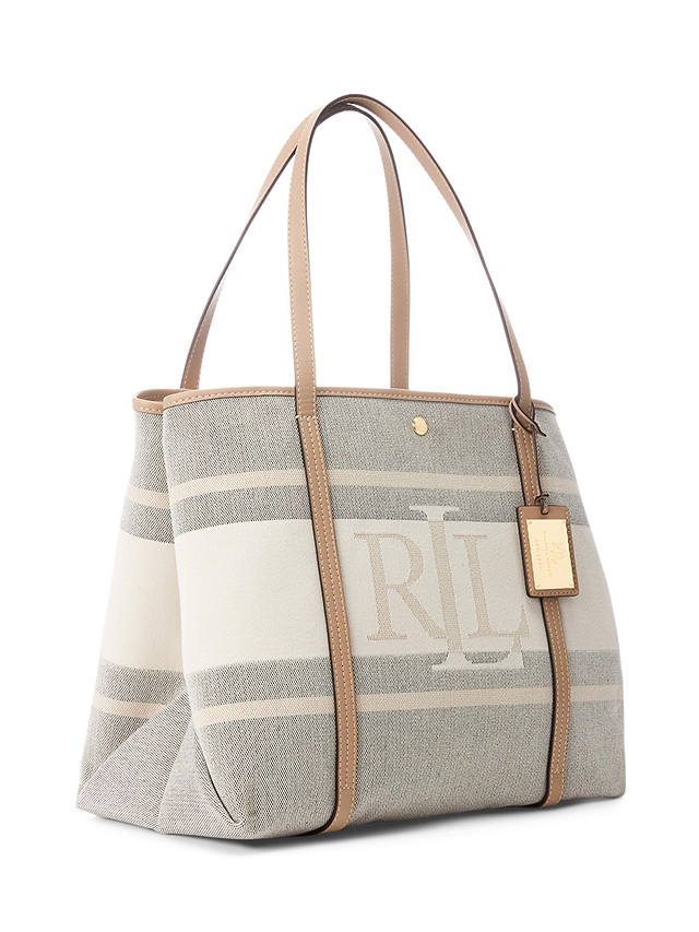 Lauren Ralph Lauren Emerie Logo Tote Bag, Cream/Multi