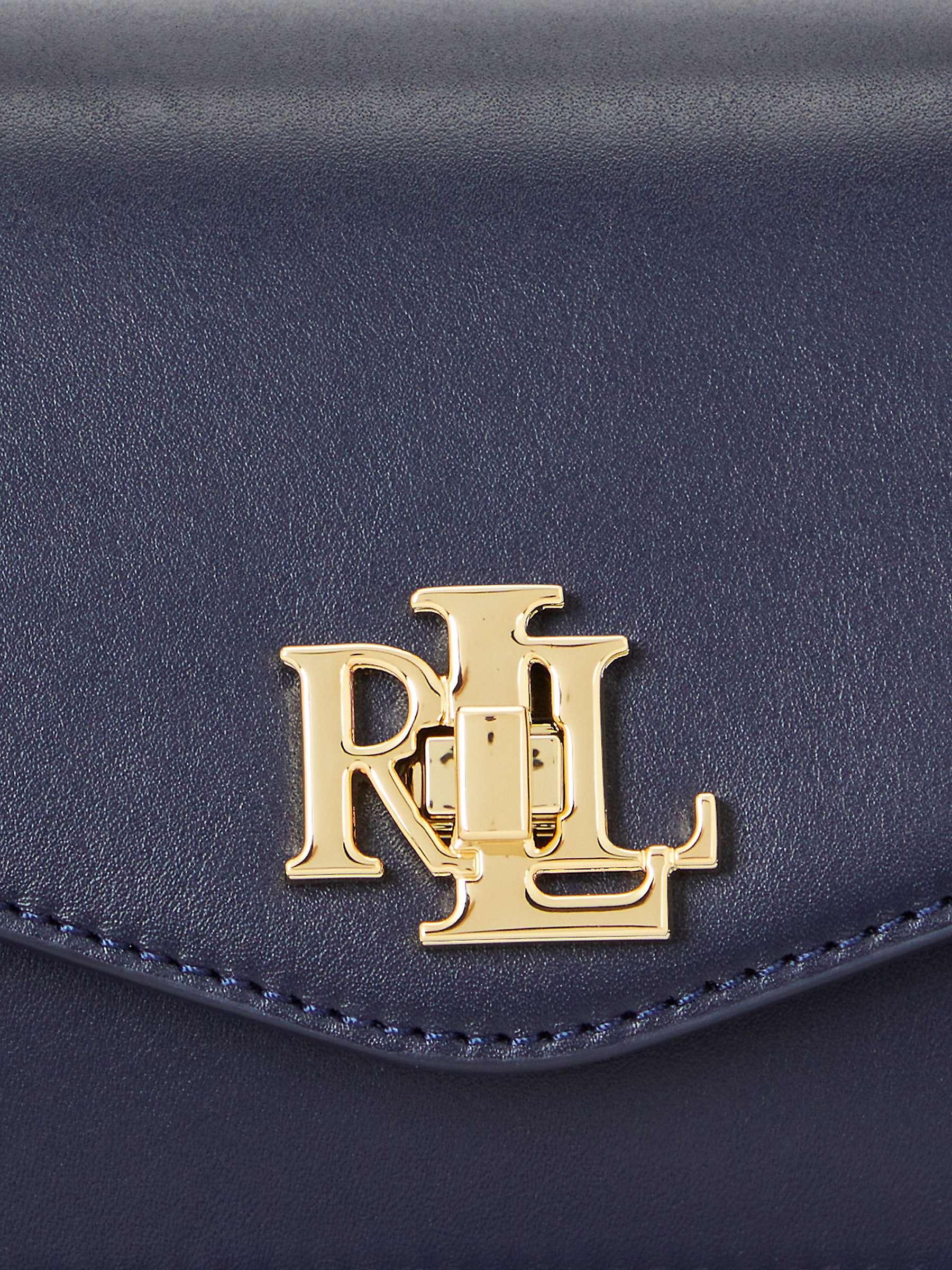 Buy Lauren Ralph Lauren Tayler Full Grain Leather Cross Body Bag, Navy Online at johnlewis.com
