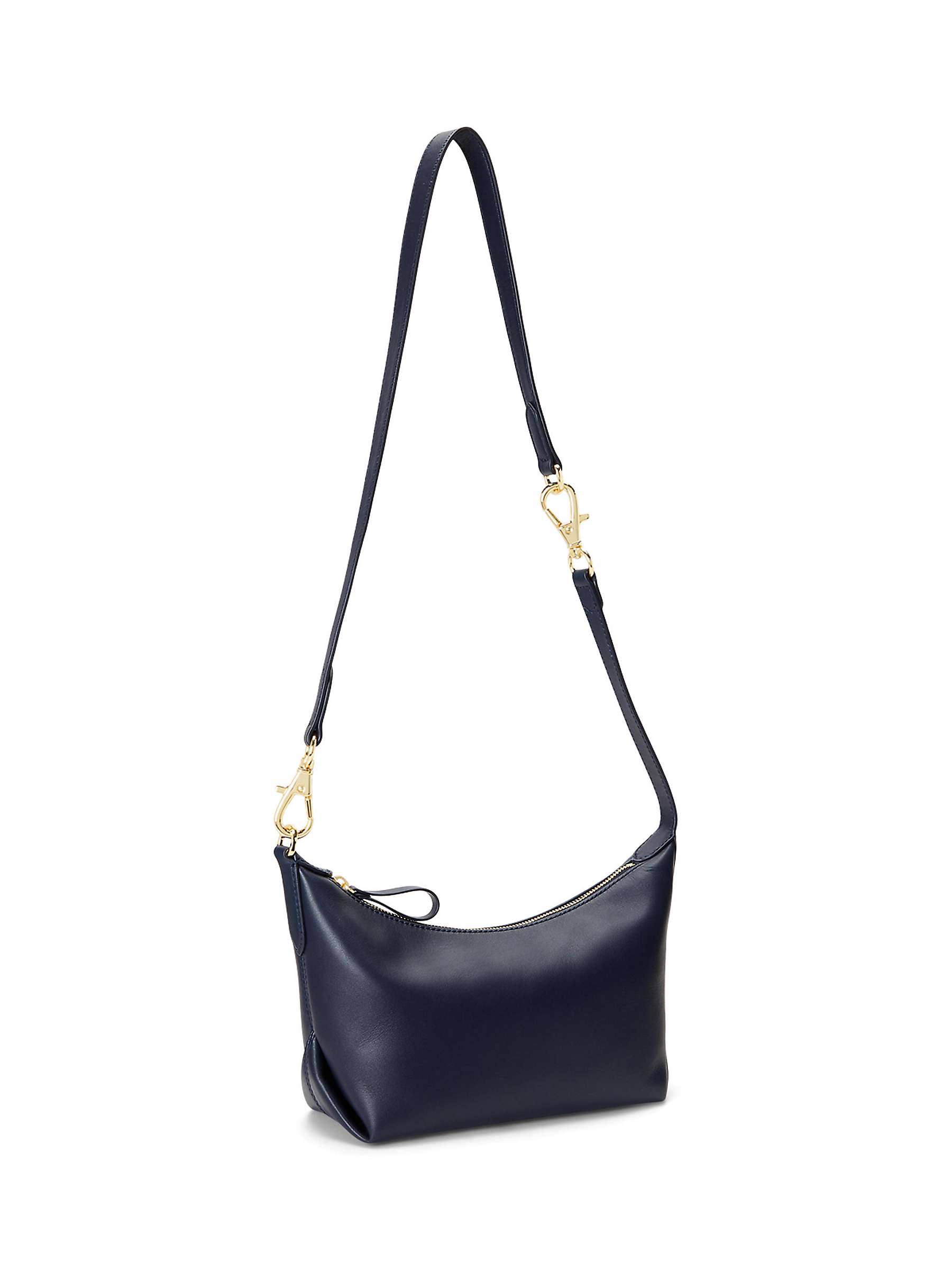 Buy Lauren Ralph Lauren Kassie Full Grain Leather Small Convertible Bag, Navy Online at johnlewis.com