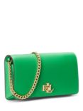 Lauren Ralph Lauren Leather Chain Strap Cross Body Tech Case Bag, Green Topaz