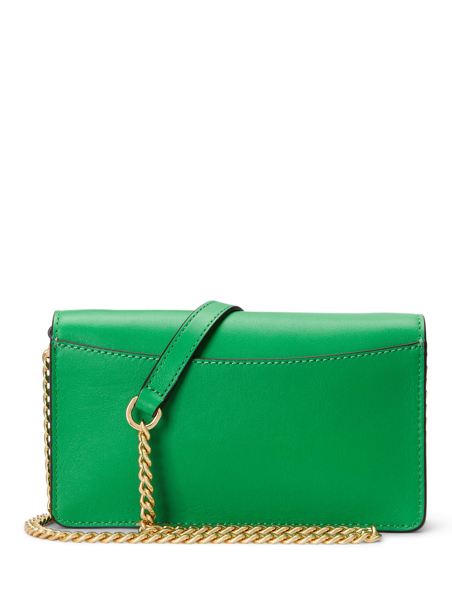 Buy Lauren Ralph Lauren Leather Chain Strap Cross Body Tech Case Bag, Green Topaz Online at johnlewis.com