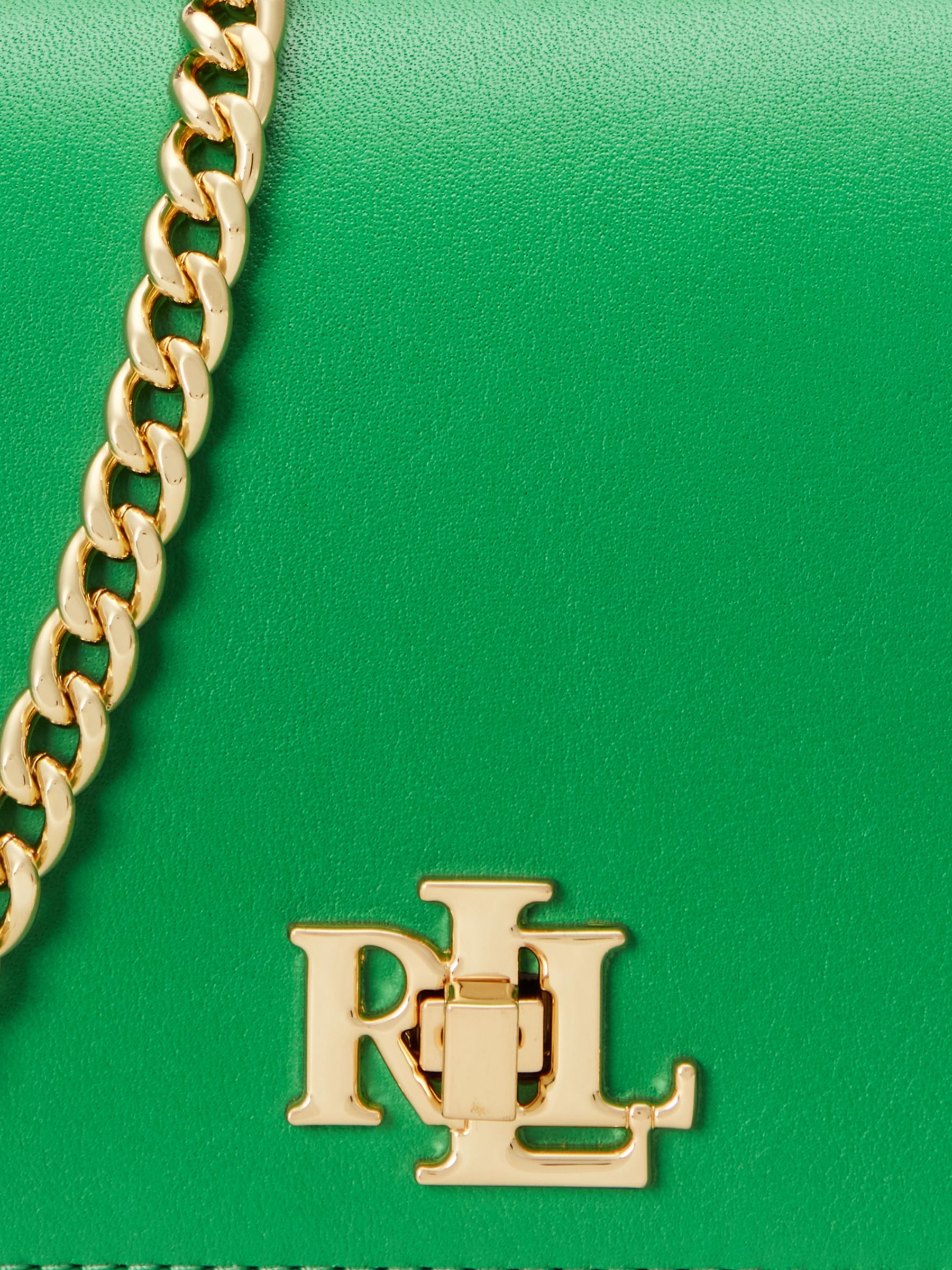 Buy Lauren Ralph Lauren Leather Chain Strap Cross Body Tech Case Bag, Green Topaz Online at johnlewis.com