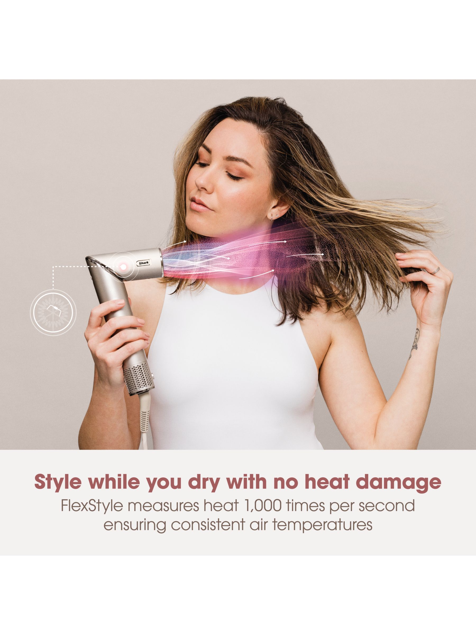 Shark FlexStyle 5-in-1 Air Styler & Hair Dryer with Storage Case, Stone