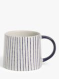 John Lewis Vertical Stripe Stoneware Mug, 330ml, Blue/White