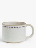 John Lewis Stoneware Dashes Stacking Mug, 300ml, White