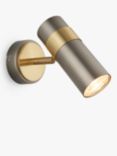 John Lewis Obi Single Spotlight Wall Light, Matte Nickle/Gold