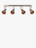 John Lewis Smythson 4 Spotlight Ceiling Bar, Satin Steel/Gold